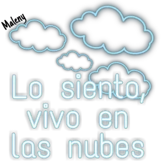 😂 Lo siento, vivo en las nubes clouds, sorry, dreamy, spanish, phrase whatsapp sticker
