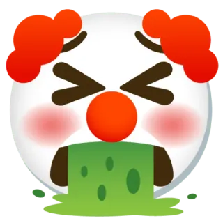 🤮 clown, emoji, puke, sick, vomit, upset telegram sticker