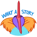 😅 นก, การ์ตูน, สีม่วง, สีส้ม, ปีก, สีน้ำเงิน telegram sticker