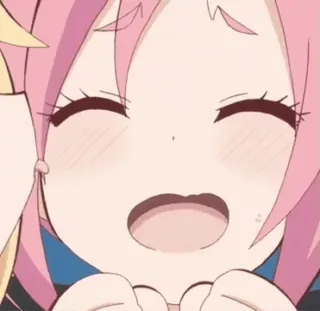 😄 anime, cute, kawaii, pink hair, girl, happy telegram sticker