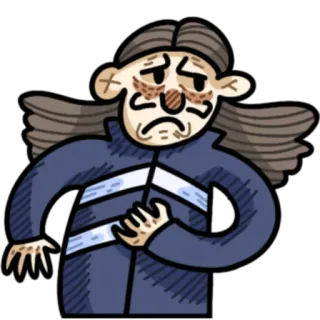 🤢 smutny, rozczarowany, osoba, kreskówka, melancholia telegram sticker