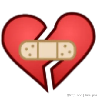 💔 @replace | kik:pls cuore spezzato, cuore, amore, triste, riparazione, cerotto telegram sticker