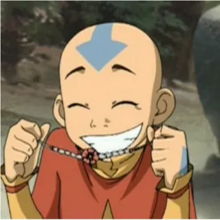 😁 Aang Avatar: The Last Airbender Aang, Avatar, Legenda Aanga, kreskówka, Nickelodeon telegram sticker