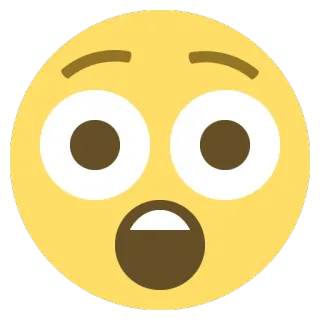 😲 emoji, schockiert, überrascht, gesicht, ausdruck, gelb whatsapp sticker