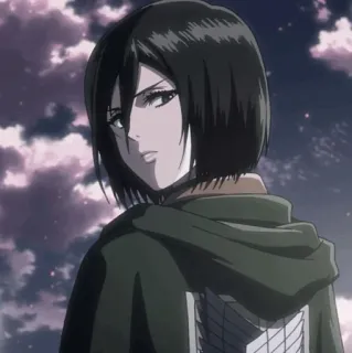 ❤️ Mikasa Ackerman Attack on Titan อนิเมะ, ผ่าพิภพไททัน, มิคาสะ แอคเคอร์แมน, การ์ตูน, อนิเมชั่น whatsapp sticker