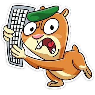 😡 animale, cartone animato, tastiera, criceto, infastidito, illustrazione telegram sticker