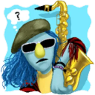 🎷 muppet, saxophone, music, cartoon, character telegram sticker