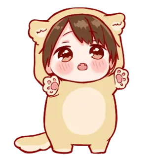 💞 anime, cute, chibi, bear, animal, kawaii telegram sticker