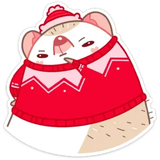 🤔 criceto, animale, inverno, maglione, carino telegram sticker