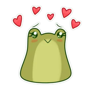 🥺 frog, cute, love, hearts, cartoon, sticker telegram sticker