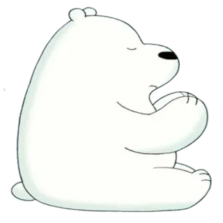 😌 Ice Bear We Bare Bears медведь, мультфильм, медитация, животное, белый медведь, Мы обычные медведи whatsapp sticker