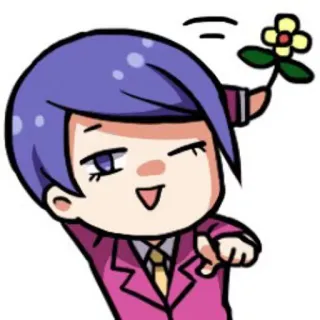 🌷 Animé, Fleur, Clin d'oeil, Mignon, Dessin animé telegram sticker