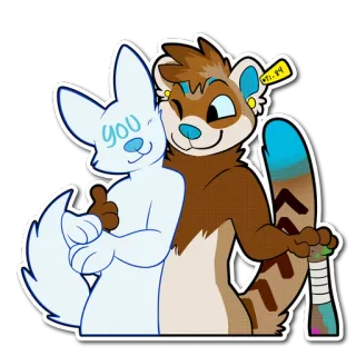 🤗 you Фурри, Мультфильм, Животное, Дружелюбный, Иллюстрация, Персонаж telegram sticker