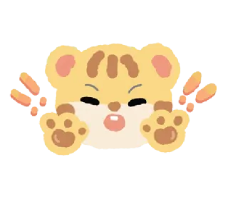 🦁 animal, tigre, mignon, dessin animé, drôle, autocollant telegram sticker