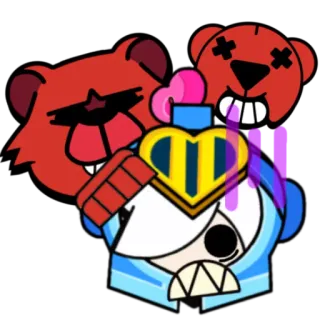 🐻 Colette Brawl Stars 柯莱特, 荒野乱斗, 电子游戏, 贴纸, 卡通, 游戏角色 telegram sticker