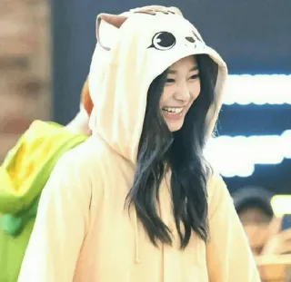 🐻 femme, sweat à capuche, souriant(e), Kpop, sweat chat, mignon(ne) telegram sticker