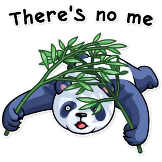 🙆 There's no me Панда, Бамбук, Грустный, Депрессия, Милый, Мультфильм, Животное telegram sticker
