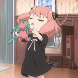 🥜 Anya Forger Spy x Family Anime, Anya Forger, Spy x Family, Cartoon, Schattig, Meisje telegram sticker