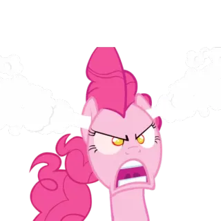 😤 Pinkie Pie My Little Pony Мультфильм, Злой, Пони, Розовый, Пар, Расстроенный, My Little Pony telegram sticker