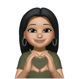 💞 이모지, 여자, 하트, 사랑, 손, 만화 telegram sticker