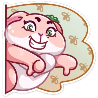 👎 adesivo, desenho animado, coelho, fofo, rosa, animal whatsapp sticker
