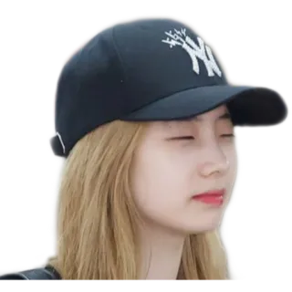 🤨 mulher, pessoa, retrato, chapéu, celebridade, kpop telegram sticker
