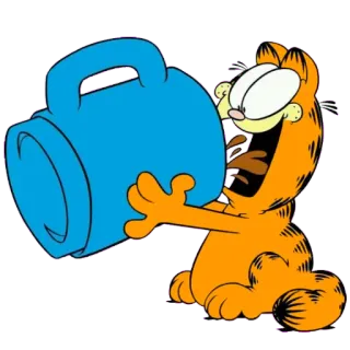 ☕️ Garfield cat, cartoon, comic, hungry, garfield whatsapp sticker