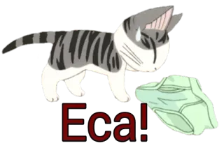 😷 Eca! кот, мультфильм, трусы, смешной whatsapp sticker