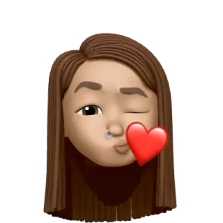 😘 memoji, coração, beijo, piscadela, avatar, mulher telegram sticker