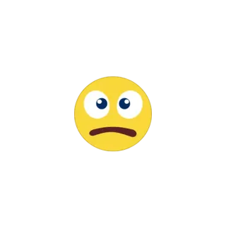 😕 emoji, sad, unhappy, yellow, face telegram sticker