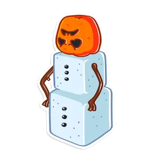 😠 pupazzo di neve, zucca, inverno, halloween, vacanze, neve telegram sticker