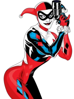 ☺️ Harley Quinn harley quinn, dc comics, bösewicht, waffe, comic whatsapp sticker