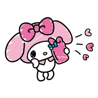 💕 My Melody My Melody, Sanrio, cute, kawaii, pink, cartoon telegram sticker