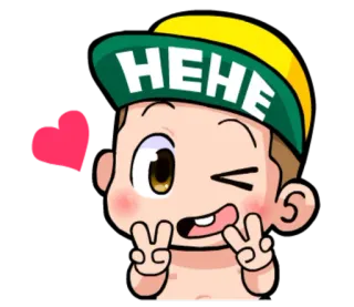 ❤ HEHE dibujos animados, jeje, paz, corazón, lindo telegram sticker