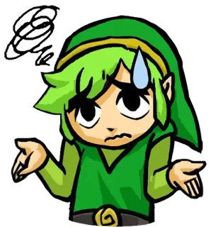 😣 Link The Legend of Zelda Link, The Legend of Zelda, videojuego, personaje, cuestionando, inseguro, confundido telegram sticker