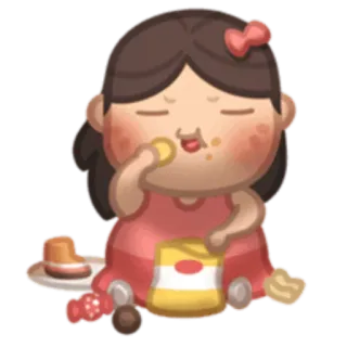 🤢 Cartoon, Eten, Chips, Voedsel, Leuk, Snack, Dessert telegram sticker