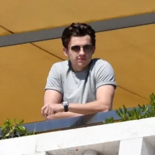 😐 Tom Holland célébrité, acteur, homme, lunettes de soleil, décontracté, portrait telegram sticker