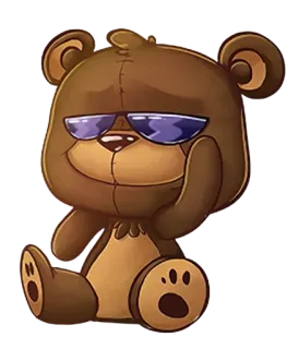😎 orso, occhiali da sole, cartone animato, cool, rilassato, animale whatsapp sticker