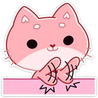 ☺️ кот, котёнок, животное, милый, наклейка, розовый telegram sticker
