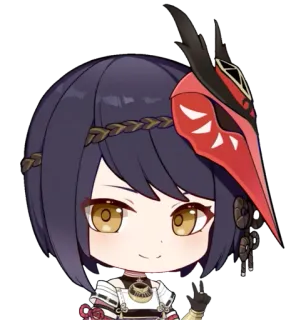 😋 Kujou Sara Genshin Impact Anime, Chibi, Kujou Sara, Genshin Impact, Videogame telegram sticker