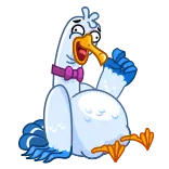 🤣 oiseau, dessin animé, autocollant, drôle, mouette whatsapp sticker