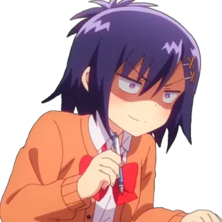😈 anime, mangá, garota, personagem, arrogante telegram sticker
