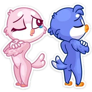 😤 птицы, милый, мультфильм, грустный, любовь, отношения telegram sticker