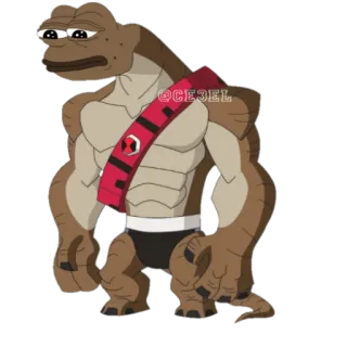 🐸 @CE3EL Pepe, Ben 10, mashup, cartoon telegram sticker