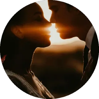 💏 пара, любовь, романтика, поцелуй, закат, силуэт, свадьба, романтический telegram sticker