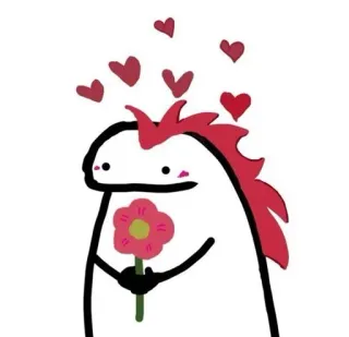 📈 flor, amor, desenho animado, corações, fofo telegram sticker