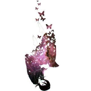 😑 papillon, espace, galaxie, fille, anime, manga, illustration whatsapp sticker