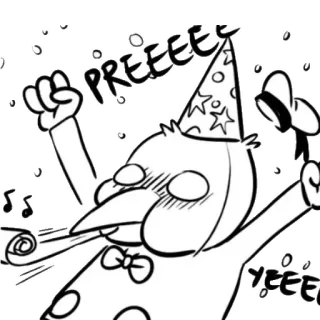 🤡 PREEEE
YEEEE celebração, festa, desenho animado, festivo, desenho, chapéu de festa, diversão, expressão telegram sticker