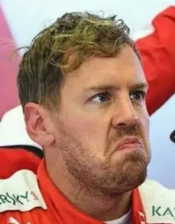 🙁 Sebastian Vettel f1, formula 1, carreras, piloto, automovilismo telegram sticker