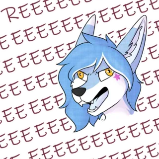 🥴 REE furry, wolf, angry, meme, animal, anthropomorphic, cartoon telegram sticker